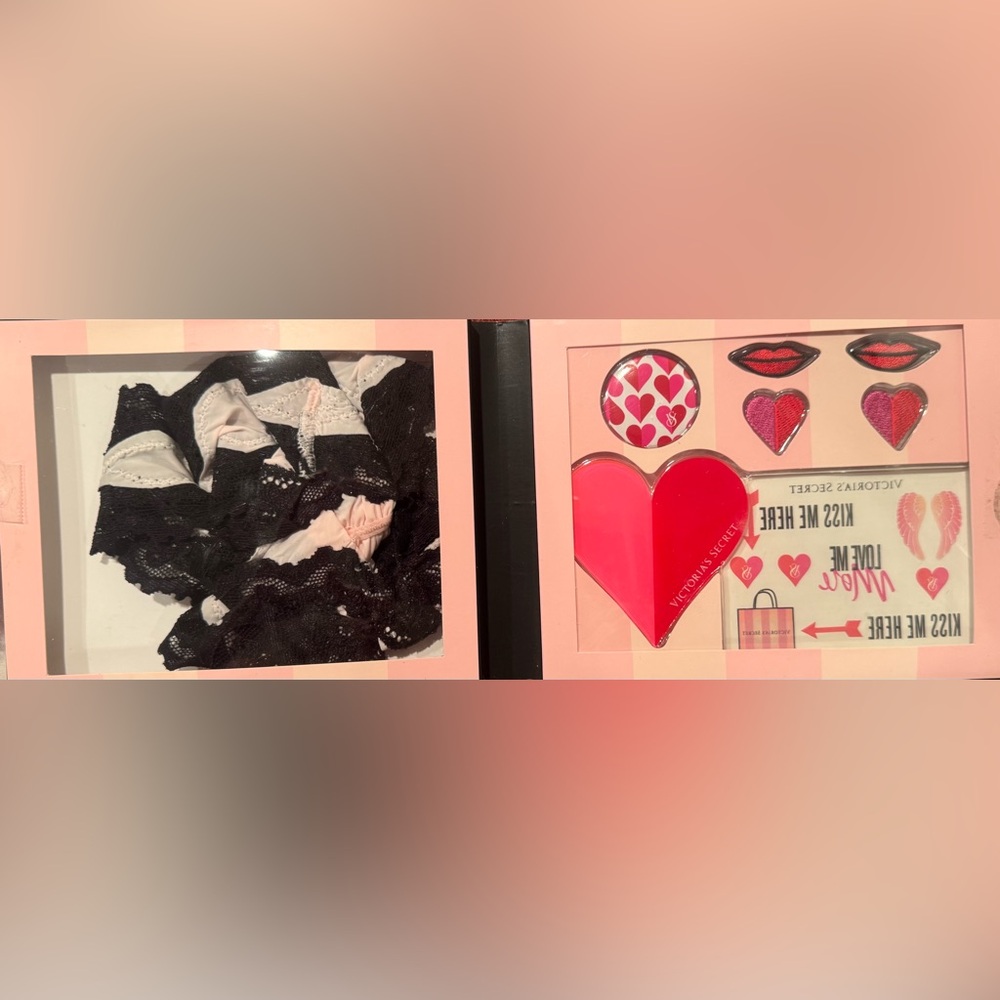 Victoria's Secret Black and Pink Lingerie Set, create your own underwear set